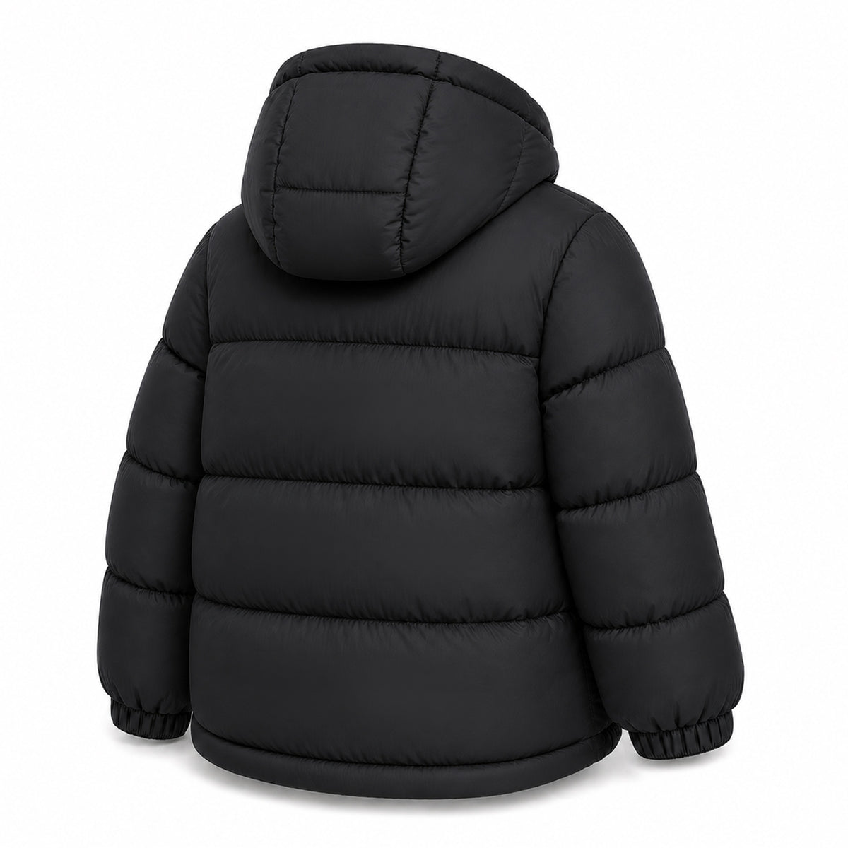 HILEELANG 6-16Y Girls Black Outerwear Coat, Hooded Short Puffer Jacket for Winter