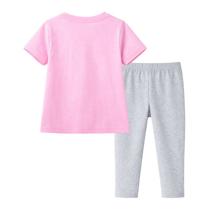 HILEELANG Toddler Girls 100% Cotton Bunny Strawberry Legging Set