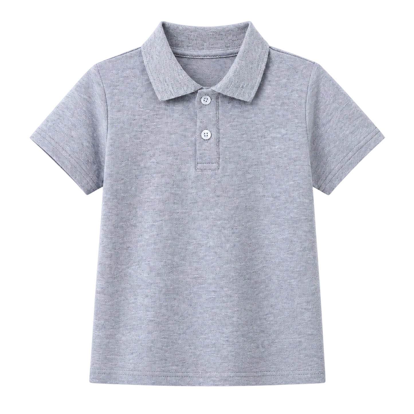 HILEELANG 5-14 Years Boys Polo Shirts 2 Pack, School Uniform Short Sleeve Shirts for Kids, Cotton Blend Casual Polo Tops for Boys,White and Heather Gray