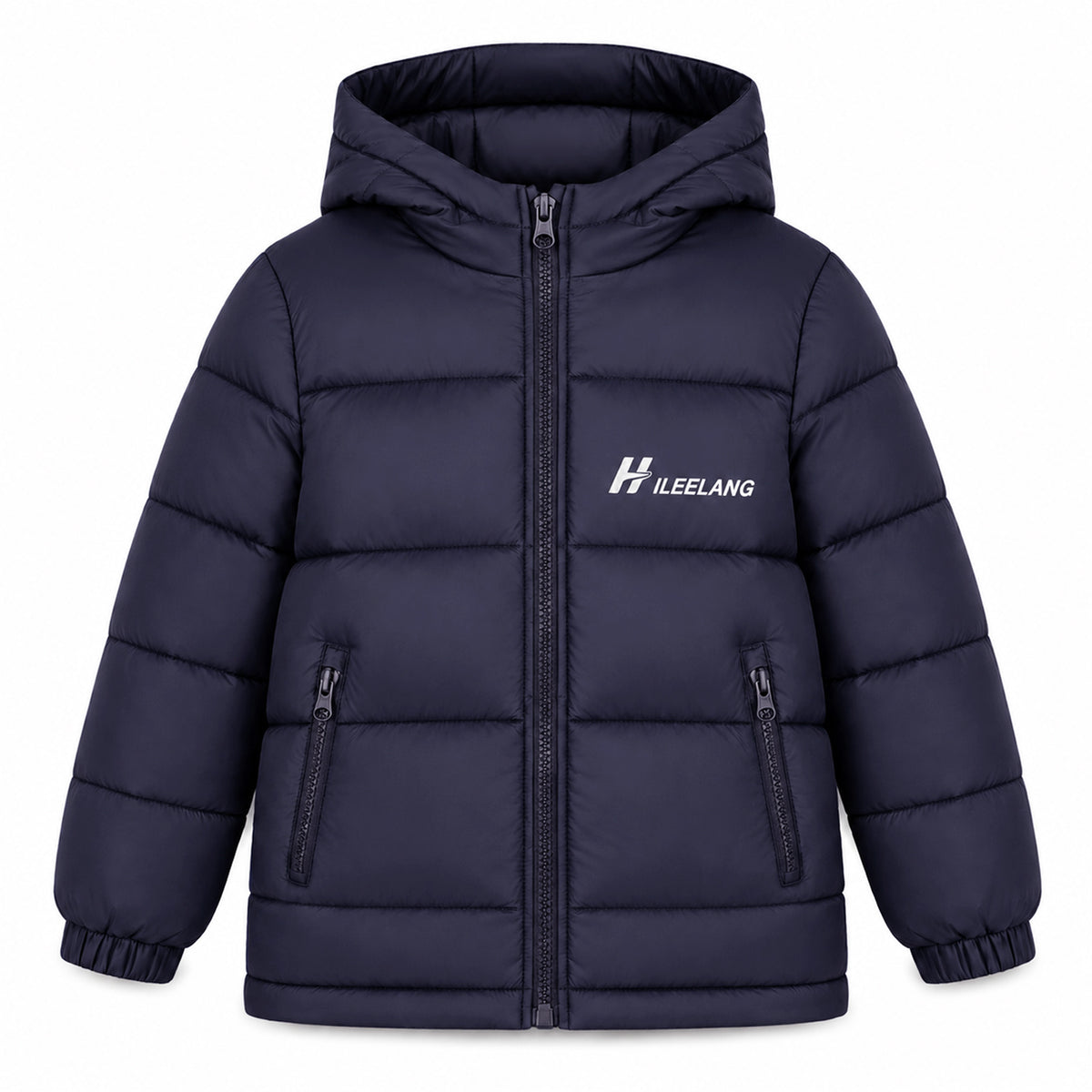 HILEELANG Kids Hooded Lightweight Puffer Jacket, ILEELANG Boys Girls Warm Quilted Winter Coat Navy Blue