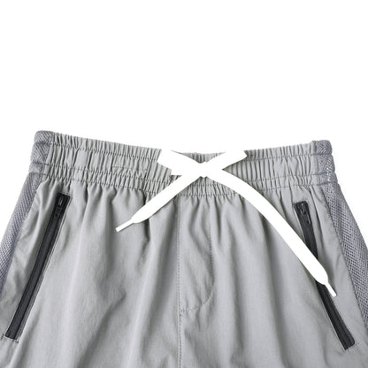 HILEELANG 5-15T Boys 2-Pack Quick Dry Athletic Sweat Shorts, Elastic Waist Active Shorts with Zipper Pockets for Kids Youth