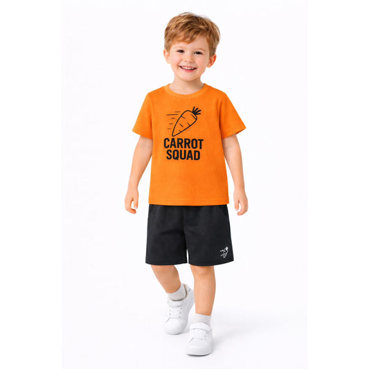 HILEELANG Toddler Boys 100% Cotton Carrot Squad Short Set