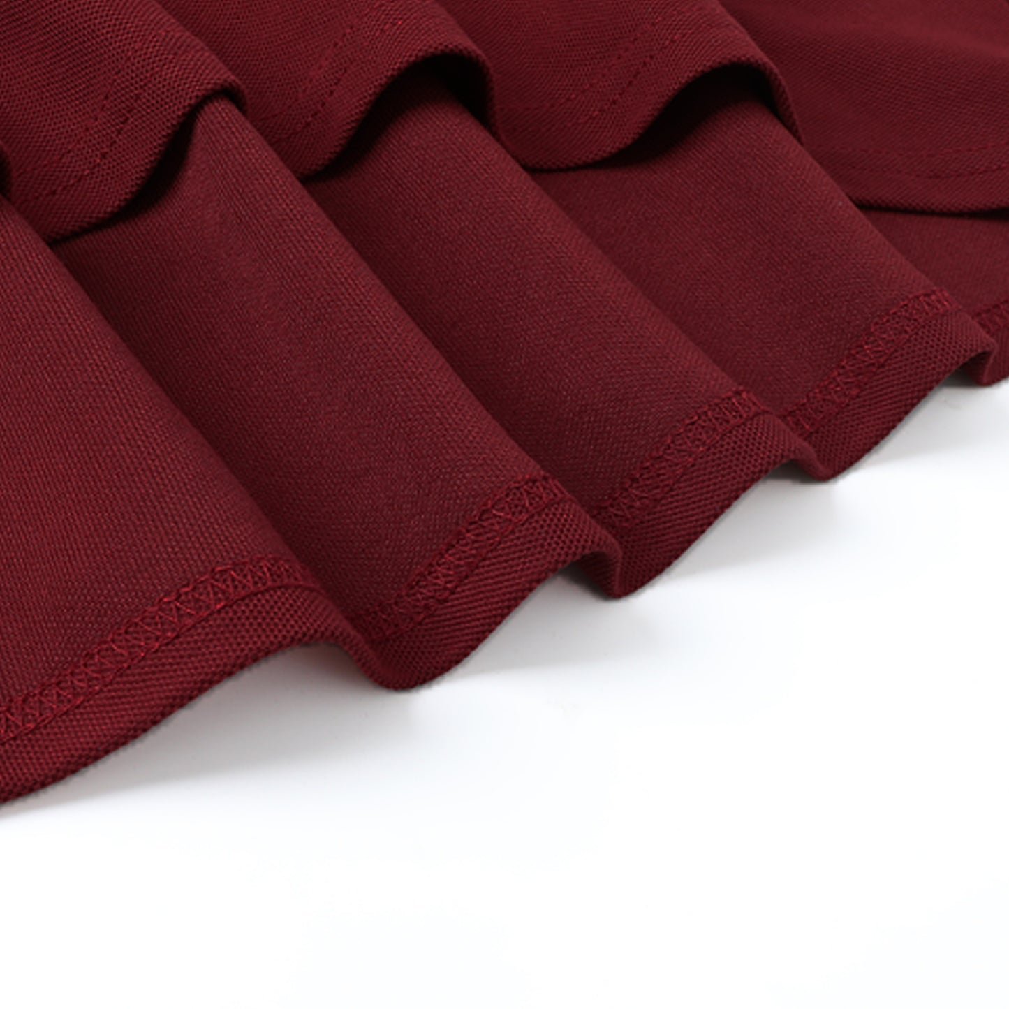 HILEELANG 4-13Y Girls Long Sleeve Polo Dress School Uniform Dress with Pockets Cotton Blend Pique Collared Dress Burgundy