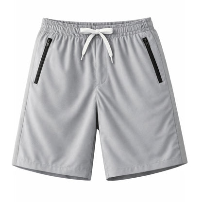 HILEELANG 5-15T Boys 2-Pack Quick Dry Athletic Sweat Shorts, Elastic Waist Active Shorts with Zipper Pockets for Kids Youth