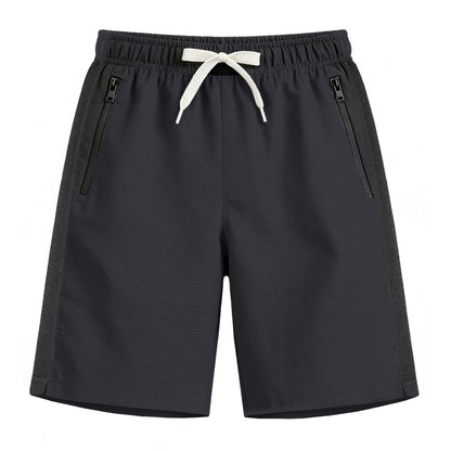 HILEELANG 5-15T Boys 2-Pack Quick Dry Athletic Sweat Shorts, Elastic Waist Active Shorts with Zipper Pockets for Kids Youth