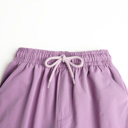 HILEELANG Purple Kids Double Pocket Cargo Sweatpants Jogger Pants, Single Piece