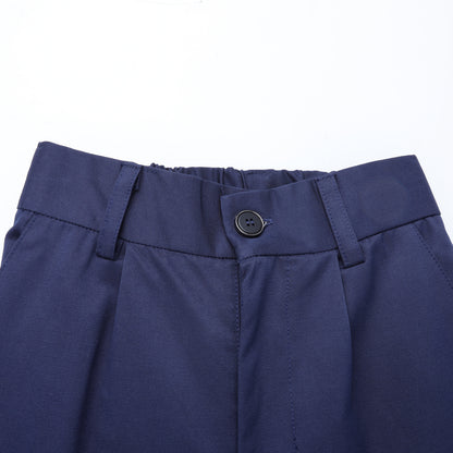HILEELANG 4-15 Little/Big Boys and girls Chino Pants Straight Leg Button Front Twill School Uniform Everyday Wear Navy 1 Pack