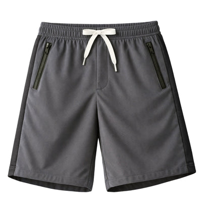 HILEELANG 5-15T Boys 2-Pack Quick Dry Athletic Sweat Shorts, Elastic Waist Active Shorts with Zipper Pockets for Kids Youth