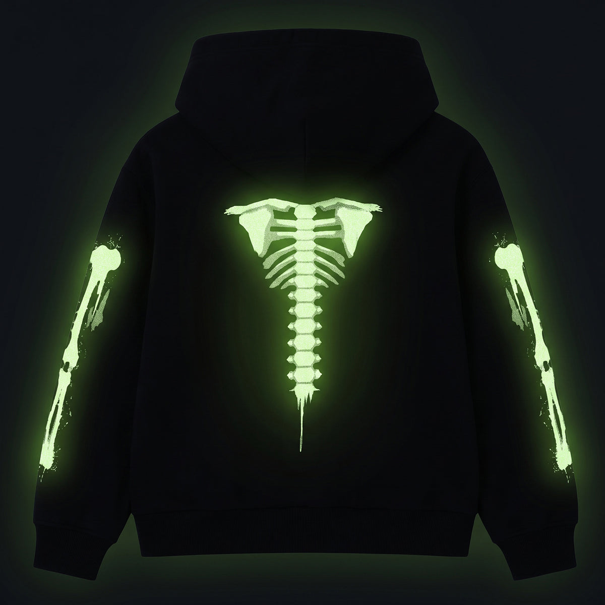 HILEELANG Kids Neon Skeleton Double Print Hoodie, Boys Girls