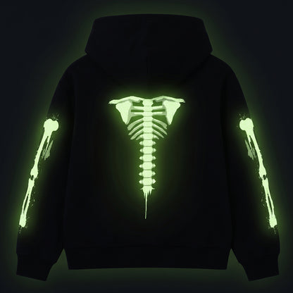 HILEELANG Kids Neon Skeleton Double Print Hoodie, Boys Girls
