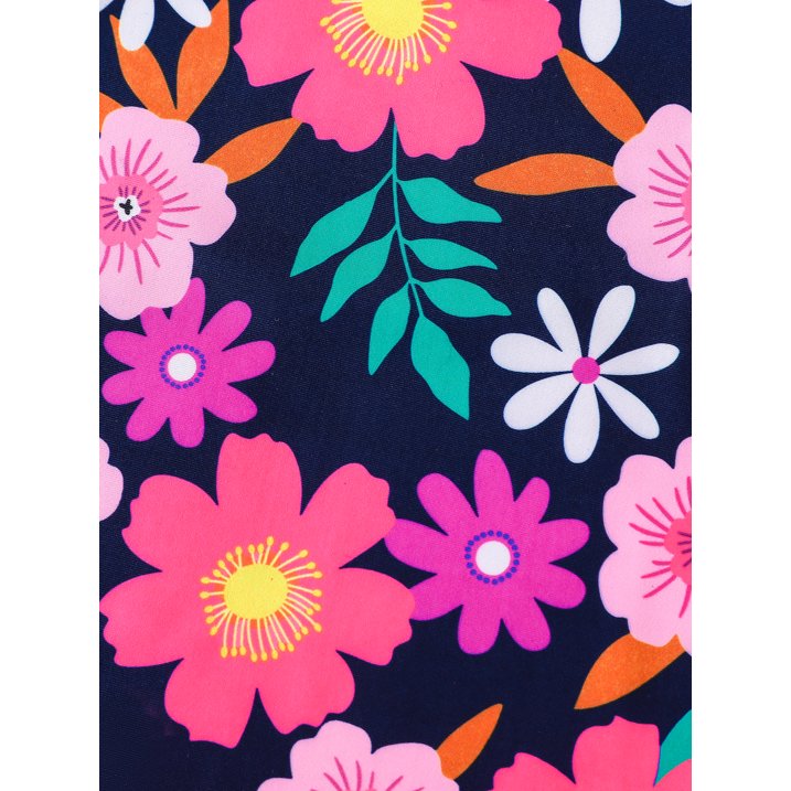 HILEELANG 3-9T Toddler/Little Girls Navy Pink Floral Rashguard Swimsuit