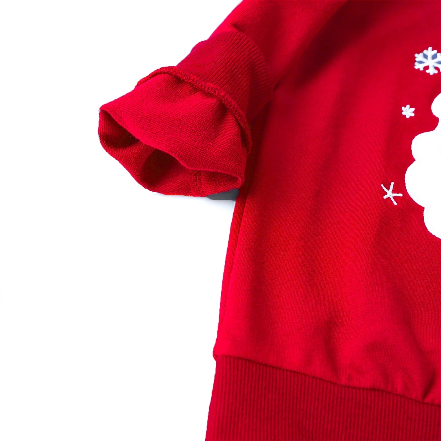 HILEELANG Kids Christmas Sweatshirt, Cotton Pullover Top with Santa Claus Appliqué, Unisex Holiday Long Sleeve Shirt for Toddler Girls