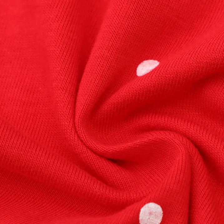 HILEELANG Toddler Girl Christmas Dress Red Dot Deer Elk Santa Applique Long Sleeve Cotton Casual Tunic Shirt Outfits Dresses