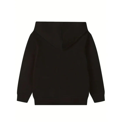 HILEELANG 4-12 Toddler/Little/Big Boys Girls Black Solid Color Zip Up Hoodie