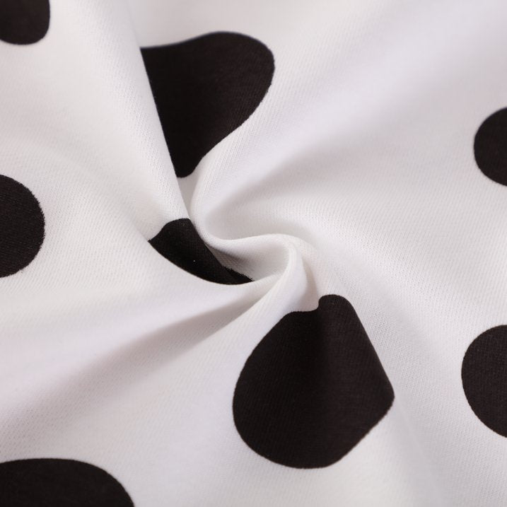 HILEELANG Toddler Girls(2-7Y) White Sweatshirt Cotton Casual Dot Bee Long Sleeve Pullover Top