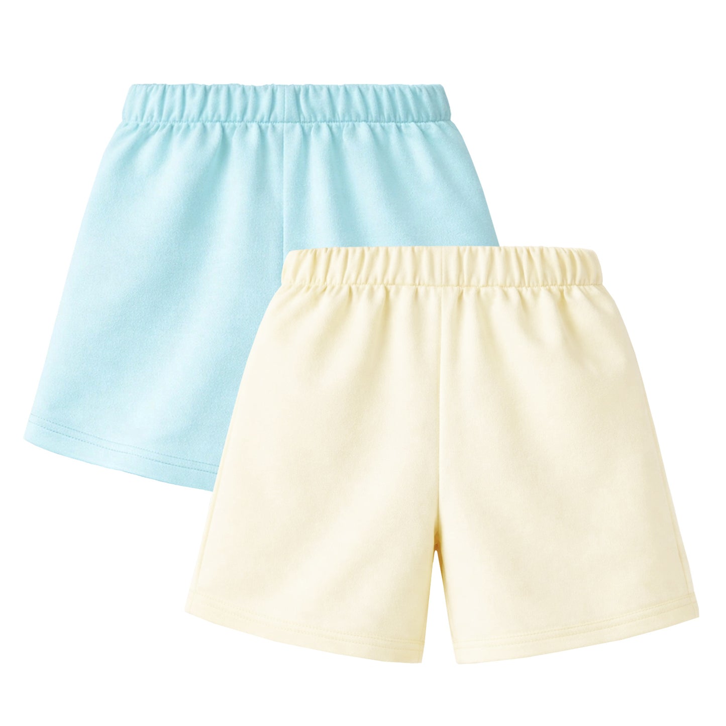 HILEELANG Toddler Girl' Cotton Shorts 2-Pack with Pockets, Grey/purple
