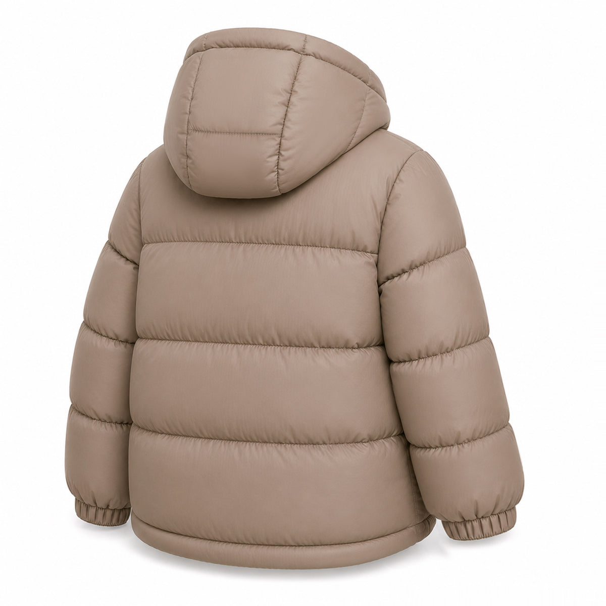 HILEELANG 6-16Y Girls Beige Outerwear Coat, Hooded Short Puffer Jacket for Winter
