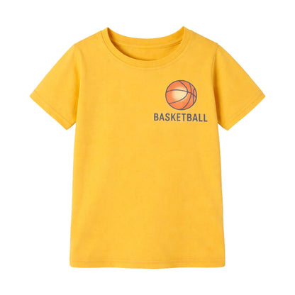 HILEELANG 4-13 Little Boys Red Navy Gray 100% Cotton Sports Graphic 3-Pack Short Sleeve T Shirt Summer Tops