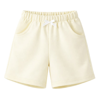HILEELANG Toddler Girl' Cotton Shorts 2-Pack with Pockets, Grey/purple