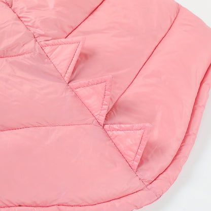 HILEELANG Toddler Girl Winter Puffer Jackets Coats Pink Dinosaur Hooded Light Weight Padded Outerwear