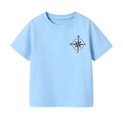 HILEELANG 2-7T Toddler/Little Boys Sage/Ivory/Blue Camp Adventure Explorer 100% Cotton T-Shirt 3-Pack