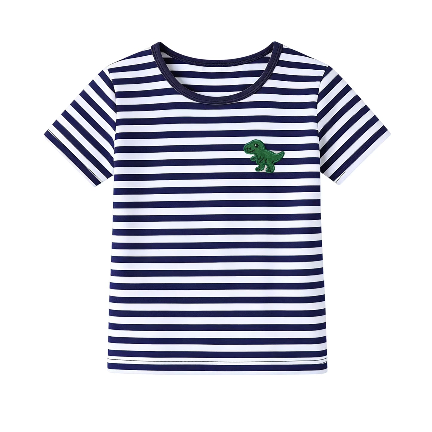 HILEELANG 2-7T Toddler/Little Boys Light Blue/Navy/Stripe Dinosaur ROAR 100% Cotton T-Shirt 3-Pack