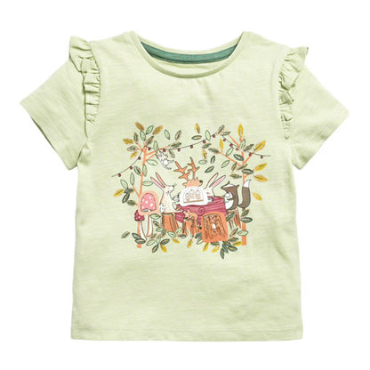HILEELANG Toddler Girls' Cotton Short Sleeve Crewneck Tunic T-Shirts