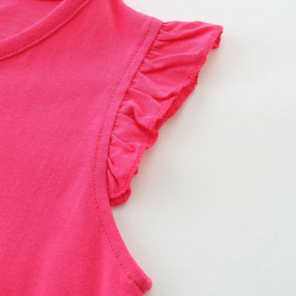 HILEELANG Toddler Girl Summer Short Clothes Sets Outfits Cotton Rose Icecream Tee Shirts Shorts Playwear