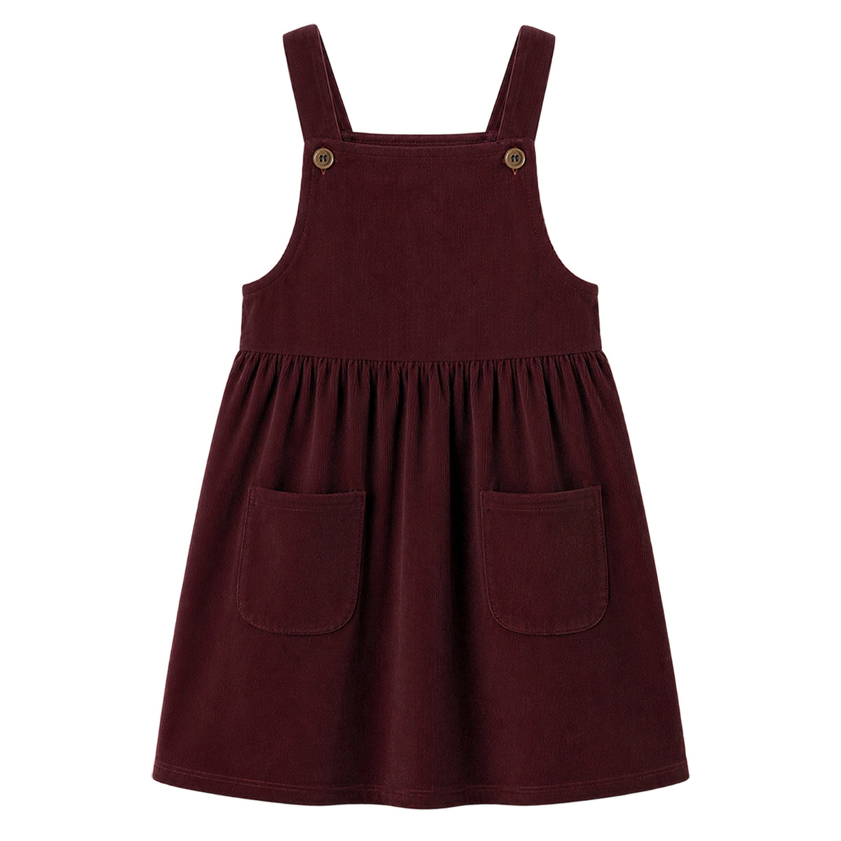 HILEELANG Little Burgundy Corduroy Overall Dress, Single Piece 3Y-10Y