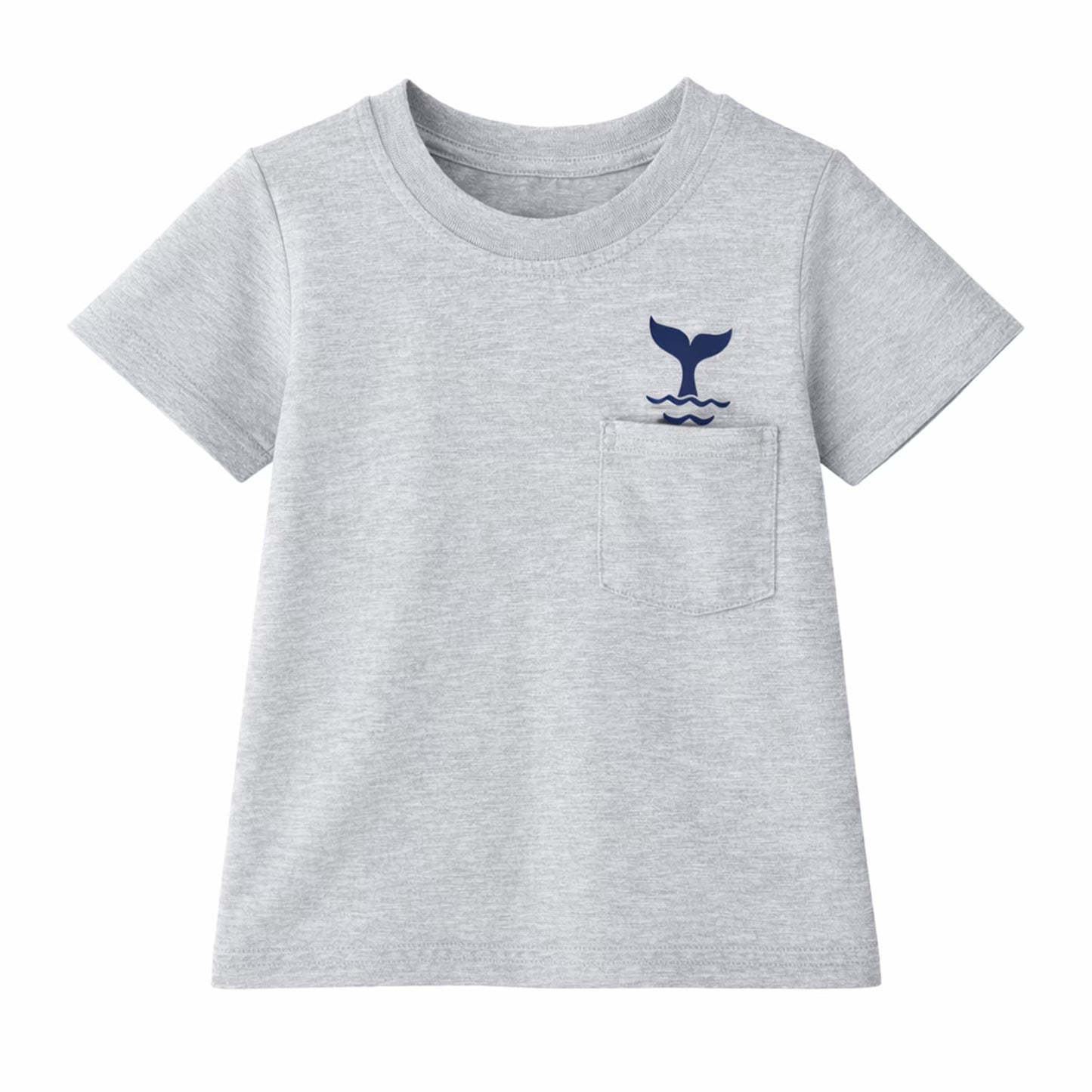 HILEELANG 2-7T Toddler/Little Boys Grey/Navy/Cream Whale & Turtle 100% Cotton T-Shirt 3-Pack