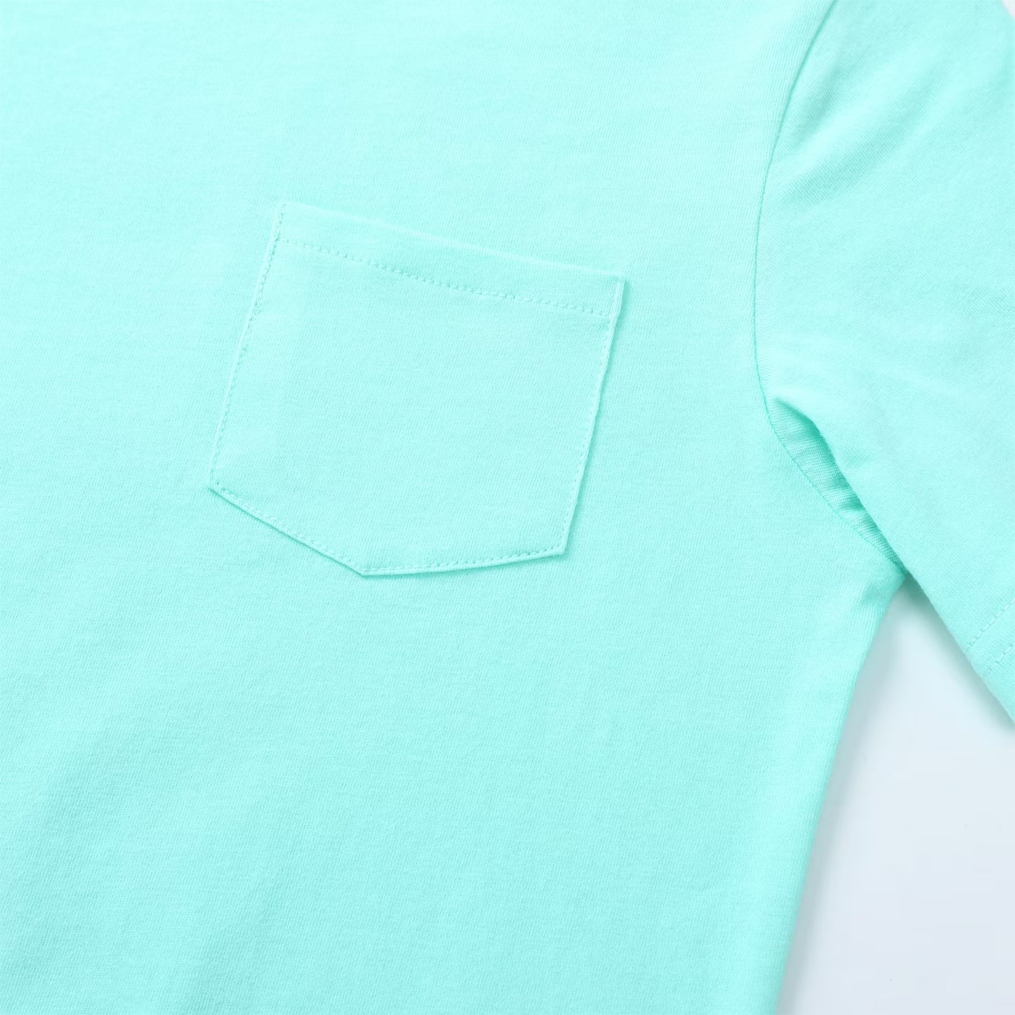 HILEELANG 4-PC Little Girls 5-16Y Black Light Blue White Mint Cotton Short Sleeve Crewneck T Shirt Tee