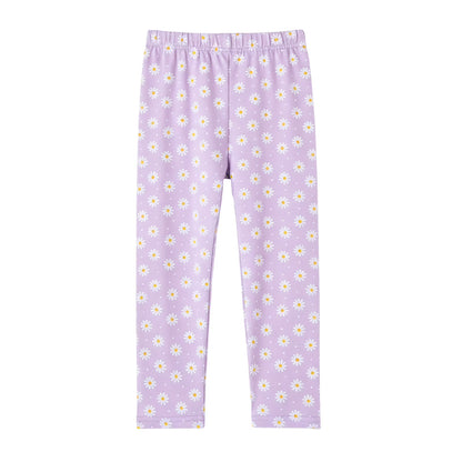 HILEELANG Toddler Girls 100% Cotton Daisy Bloom Peplum Legging Set