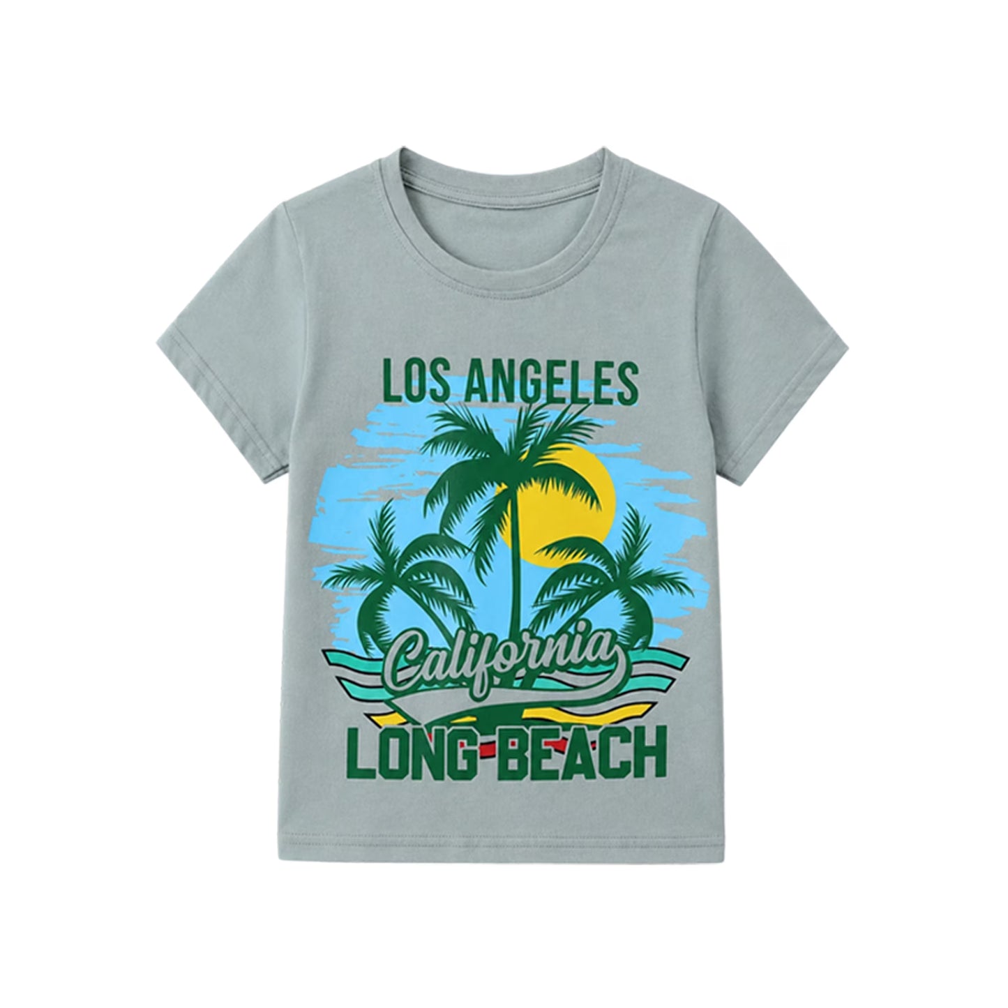 HILEELANG Kids Boys T-Shirts 3 Pack, 100% Cotton Short Sleeve Tees for 6-12Y, California Beach Surf Themed Summer Tops for Teen Boys