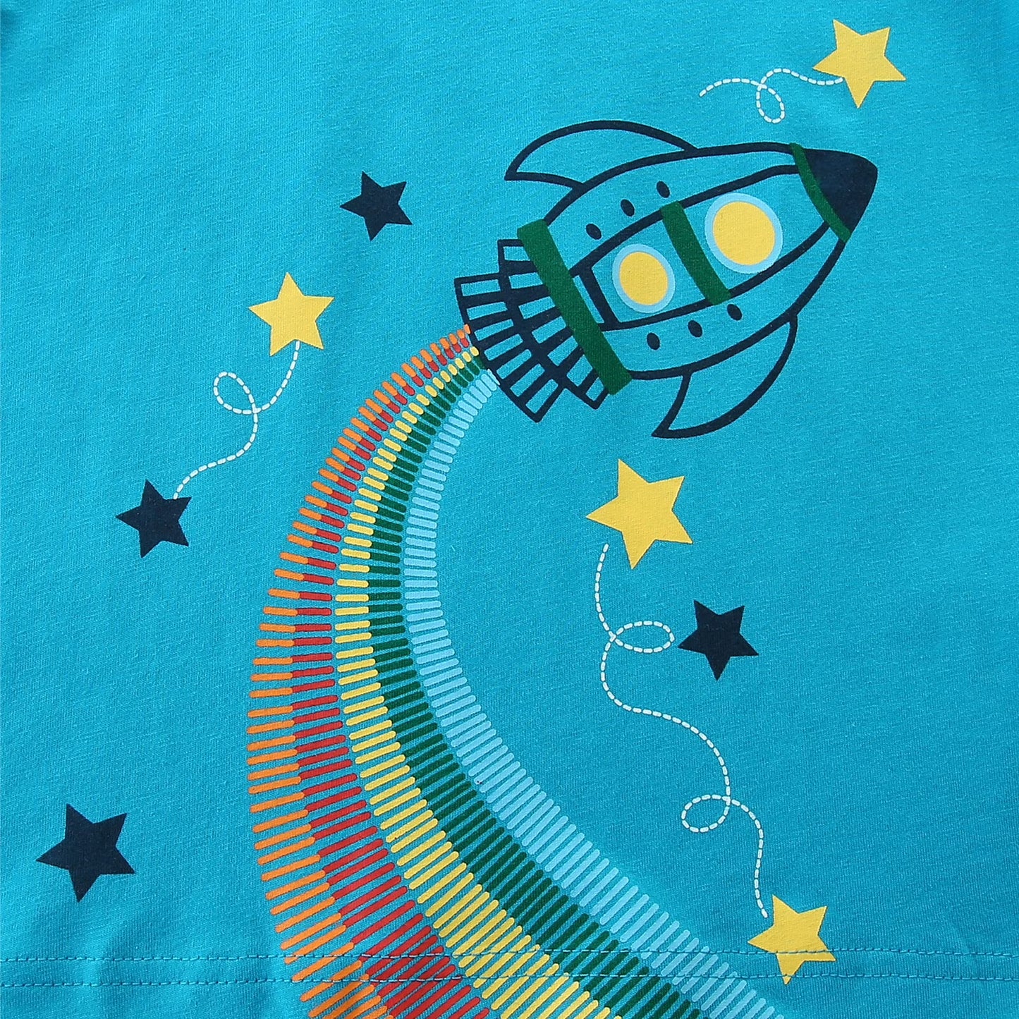 HILEELANG 2-7T Toddler Little Boys 3-Pack T-Shirts Dinosaur Fire Truck Space Rocket Graphic 100% Cotton Short Sleeve Summer Tees Blue Gray Teal