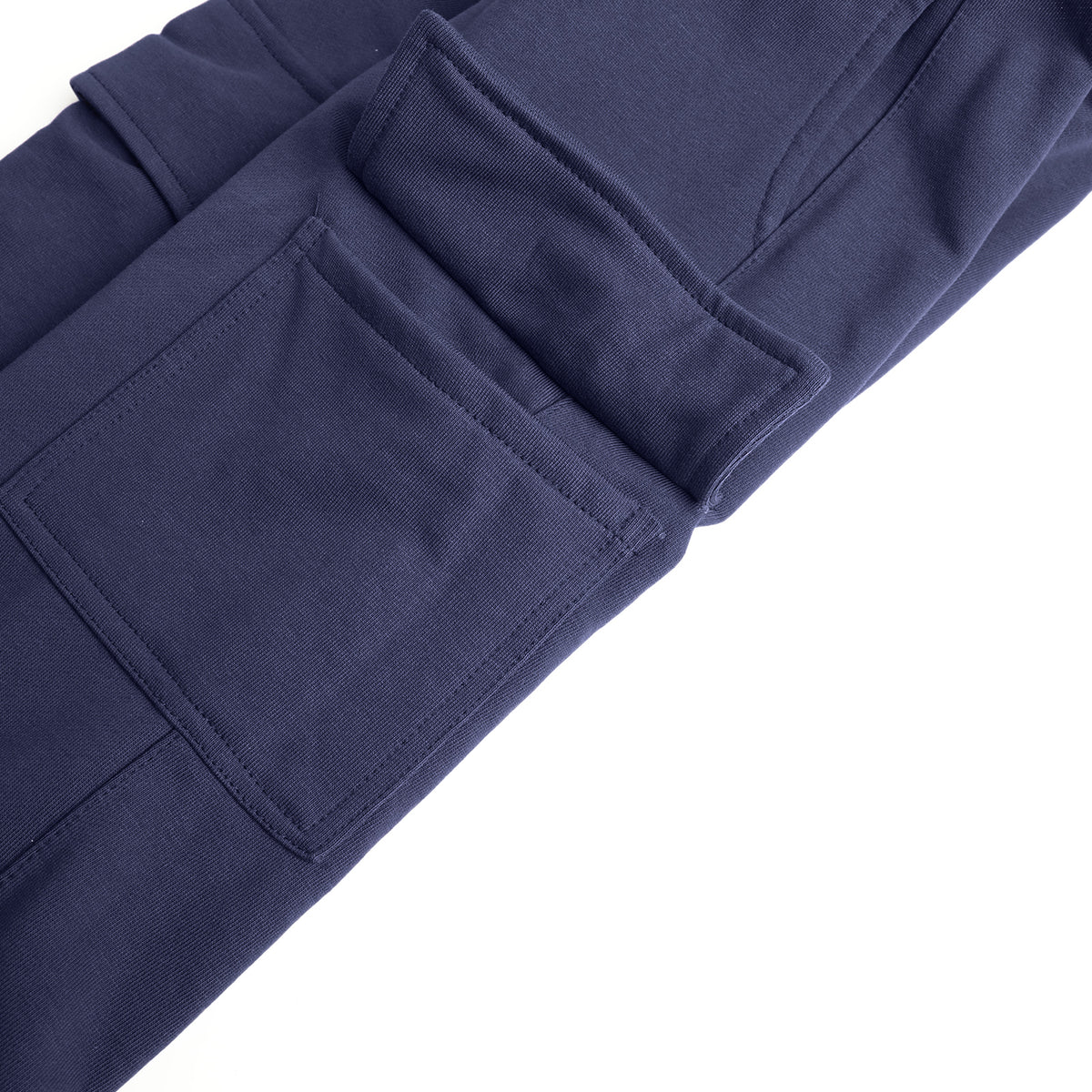 HILEELANG Big Boys Girls Navy Wide Leg Cargo Sweatpants Fleece Pants