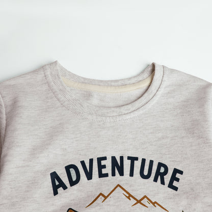 HILEELANG Toddler Boys Adventure Truck Graphic Sweatshirt, Long Sleeve Crewneck Pullover Top, Sizes 2-7 Years