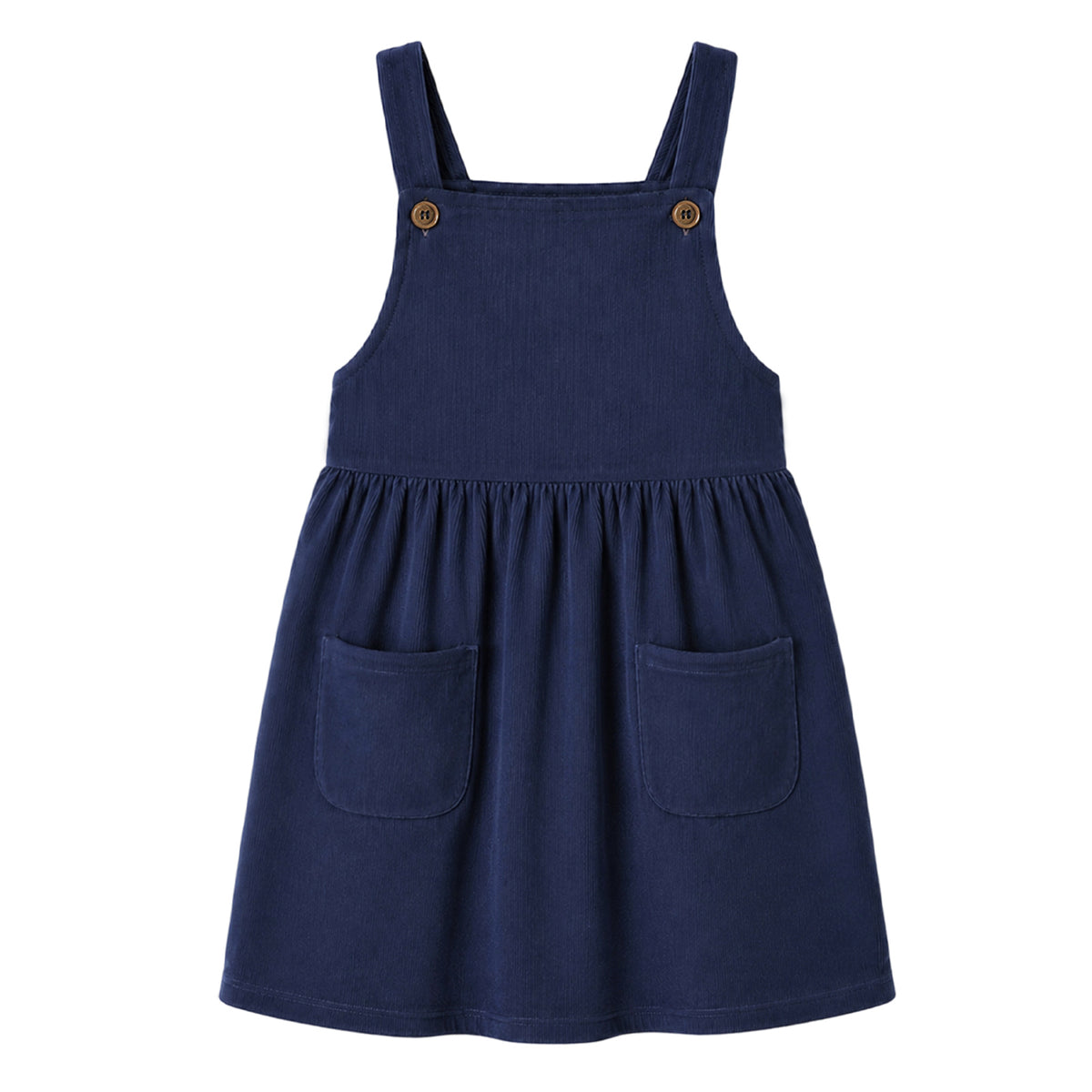 HILEELANG Little Navy Corduroy Overall Dress, Single Piece 3Y-10Y