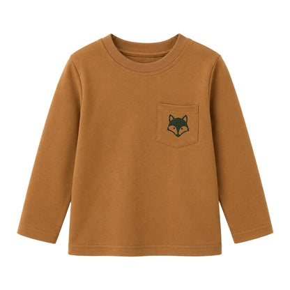 HILEELANG Boys Long Sleeve Shirts 3 Pack Cotton Tee Shirts Forest Mix