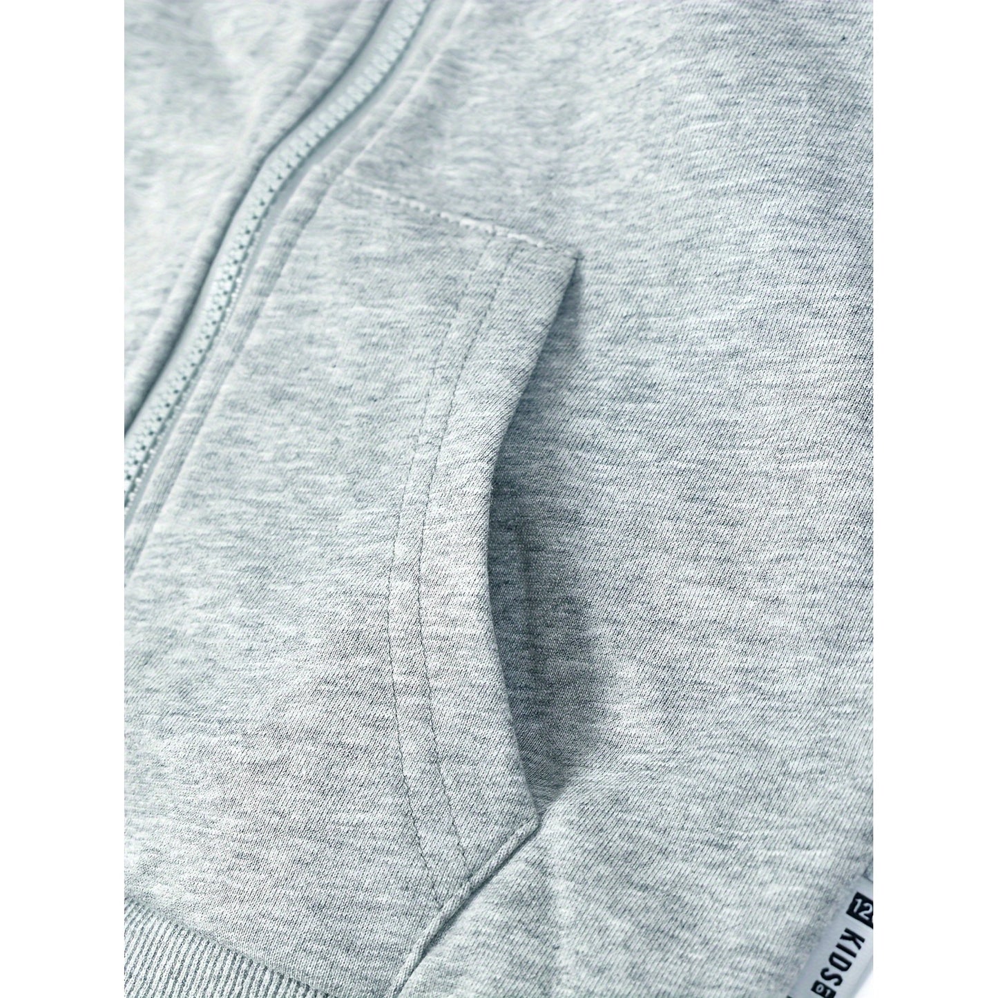 HILEELANG 4-12 Toddler/Little/Big Boys Girls Gray Solid Color Zip Up Hoodie