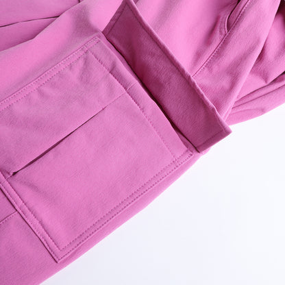 HILEELANG Pink Kids Double Pocket Cargo Sweatpants Jogger Pants, Single Piece