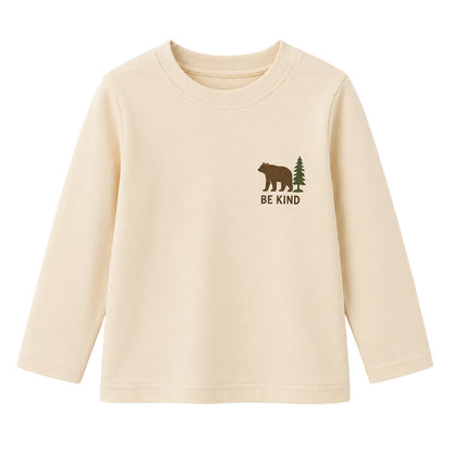 HILEELANG Boys Long Sleeve Shirts 3 Pack Cotton Tee Shirts Green Mix