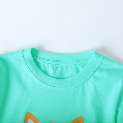 HILEELANG Toddler Girls Long Sleeve T Shirts 3 Pack – 100% Cotton Casaul Pink Blue Purple Bunny Fox Owl Cute Graphic Tees for Fall Winter Everyday Layering & Play