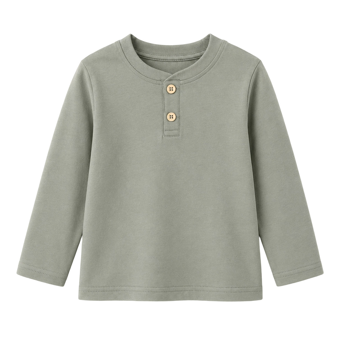 HILEELANG Boys Long Sleeve Shirts 3 Pack Cotton Tee Shirts Green Mix