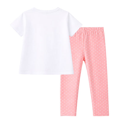 HILEELANG Toddler Girls 100% Cotton Hello Spring Chick Legging Set