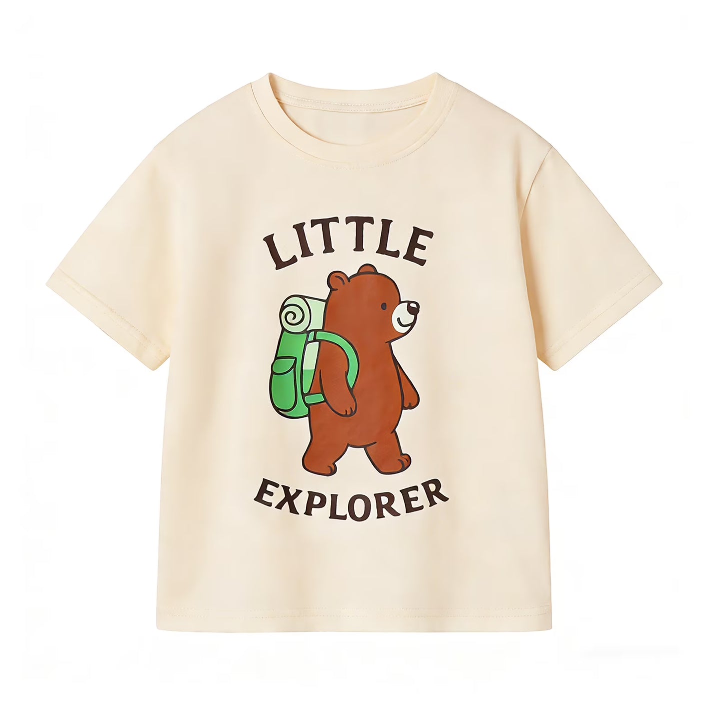 HILEELANG 2-7T Toddler/Little Boys Sage/Ivory/Blue Camp Adventure Explorer 100% Cotton T-Shirt 3-Pack
