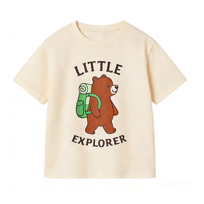 HILEELANG 2-7T Toddler/Little Boys Sage/Ivory/Blue Camp Adventure Explorer 100% Cotton T-Shirt 3-Pack