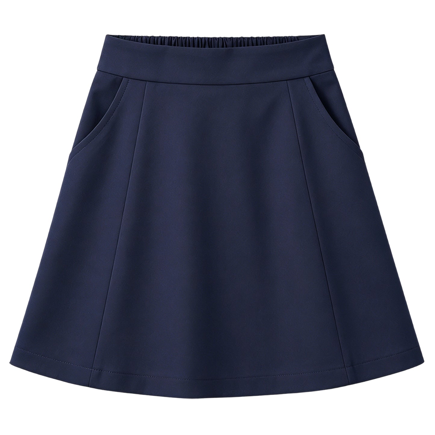 HILEELANG 4-13 Little Big Girls 2 Pack Skorts Navy and Khaki with Built-in Shorts School Uniform Skirt Set Kids Elastic Waist with Pockets Scooter