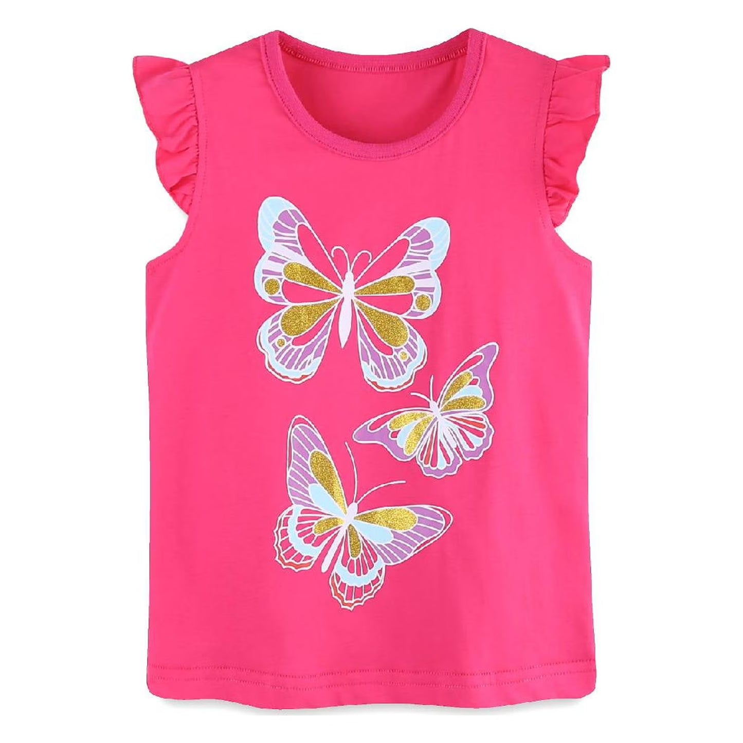 HILEELANG Toddler Girl Summer Short Outfits Cotton CrewNeck Red Sun Short Sleeve Playwear 2PC Sets