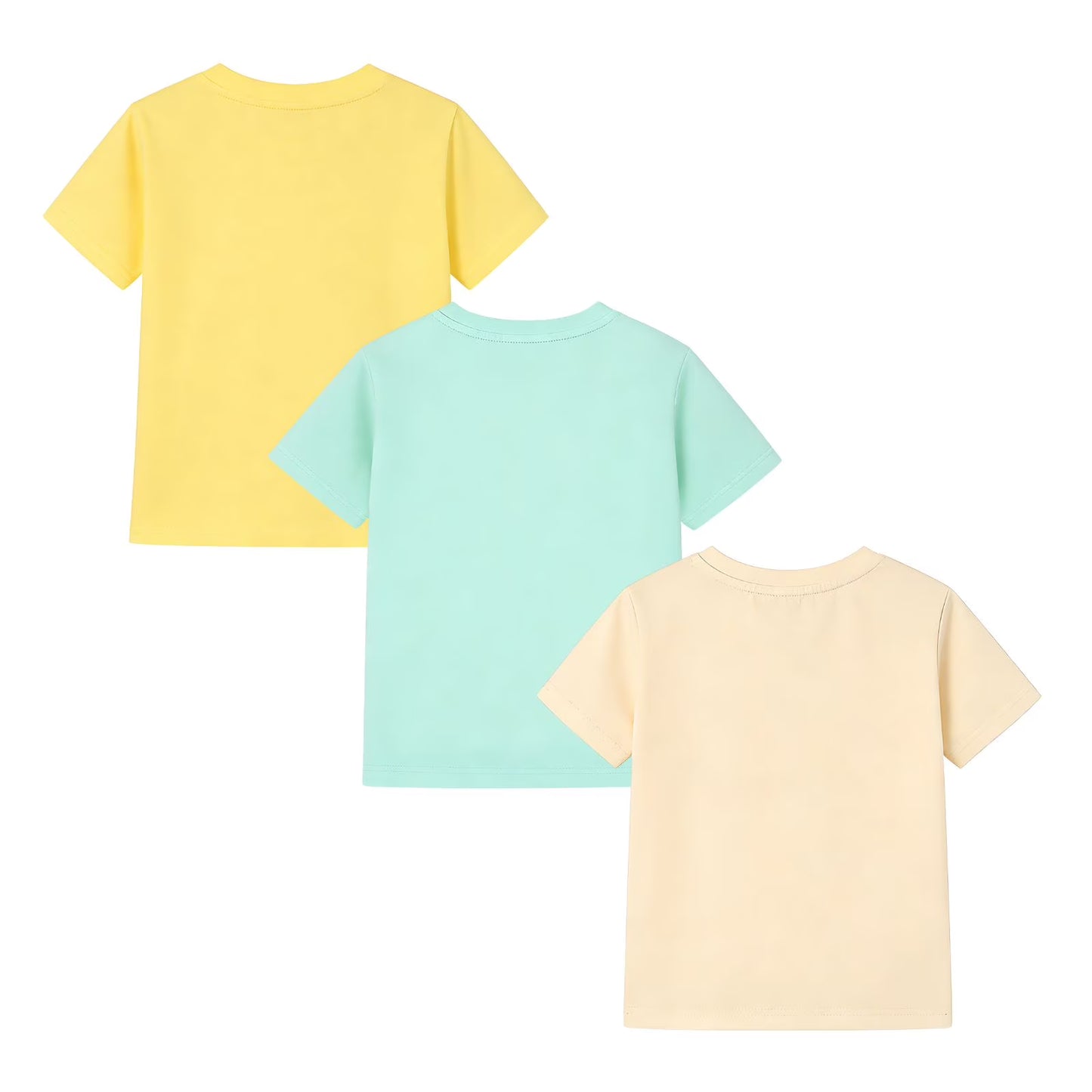 HILEELANG 2-7T Toddler/Little Girls 100% Cotton 3 Pack Bunny Graphic Short Sleeve T-Shirt