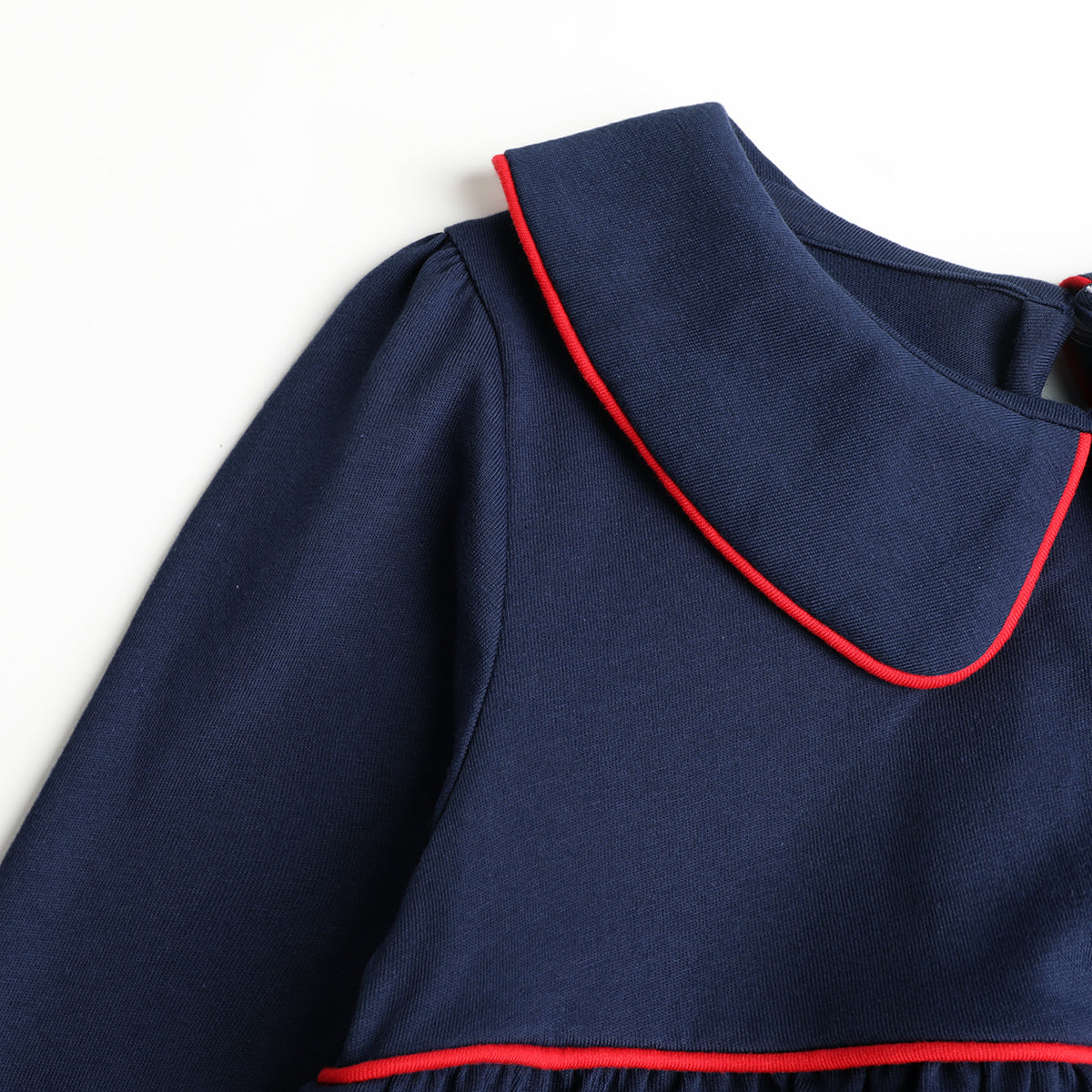 HILEELANG Toddler Apple Embroidery Peter Pan Collar Dress, Single Piece